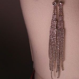 6 Inch Sparkley Dangle Earrings